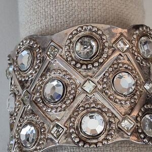 St. John Silver Bracelet with Crystal Embellishments